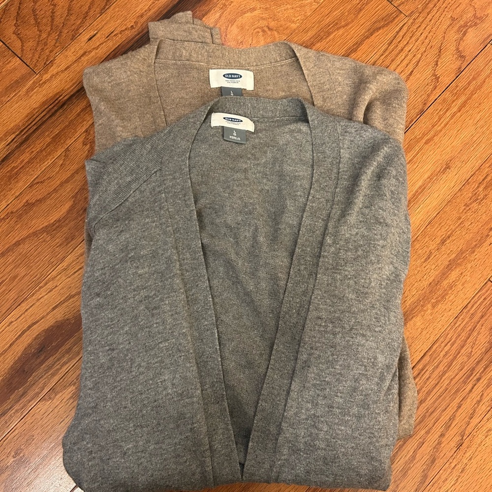 Old Navy Heather Gray and Taupe Sweaters size L